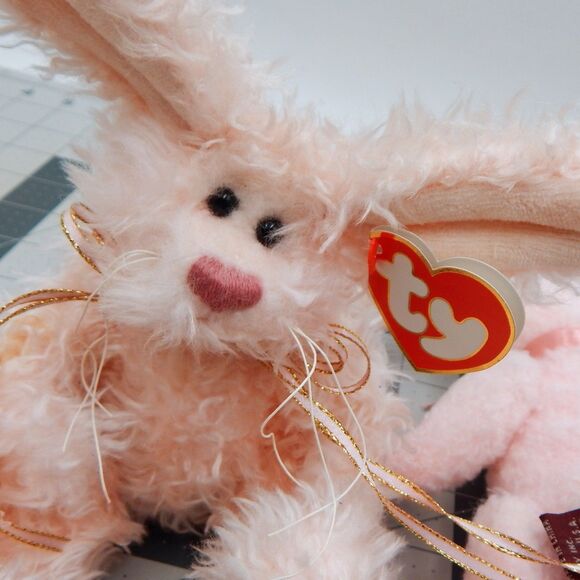 Ty Attic Treasures Collectible Bunnies Strawbunny Camelia Blush Jointed Plush - Picture 6 of 12